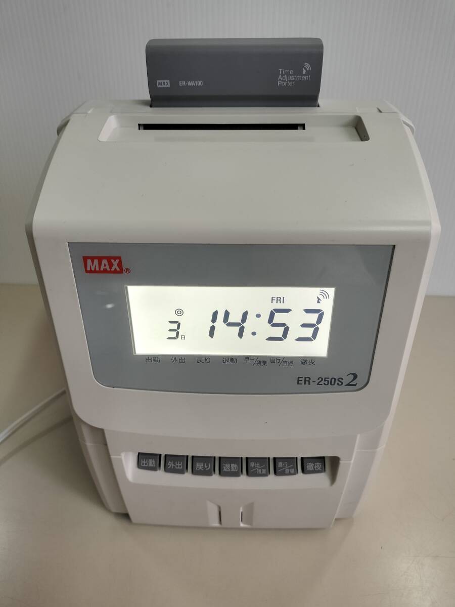 [ MAX ER-250 S2 electro-magnetic wave clock ]*No.22329041X* auction * service completed *2 color ink replaced * owner manual *