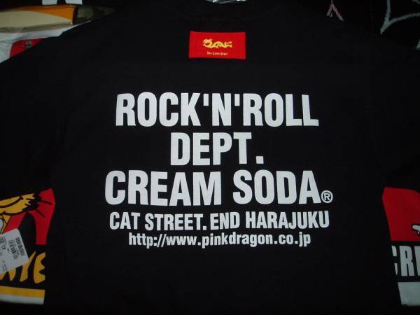 XLサイズクリームソーダTシャツ角ドクロ黒色！新品CREAMSODA検索用ロカビリーブラックキャッツピンクドラゴン昭和レトロ80年代_画像2