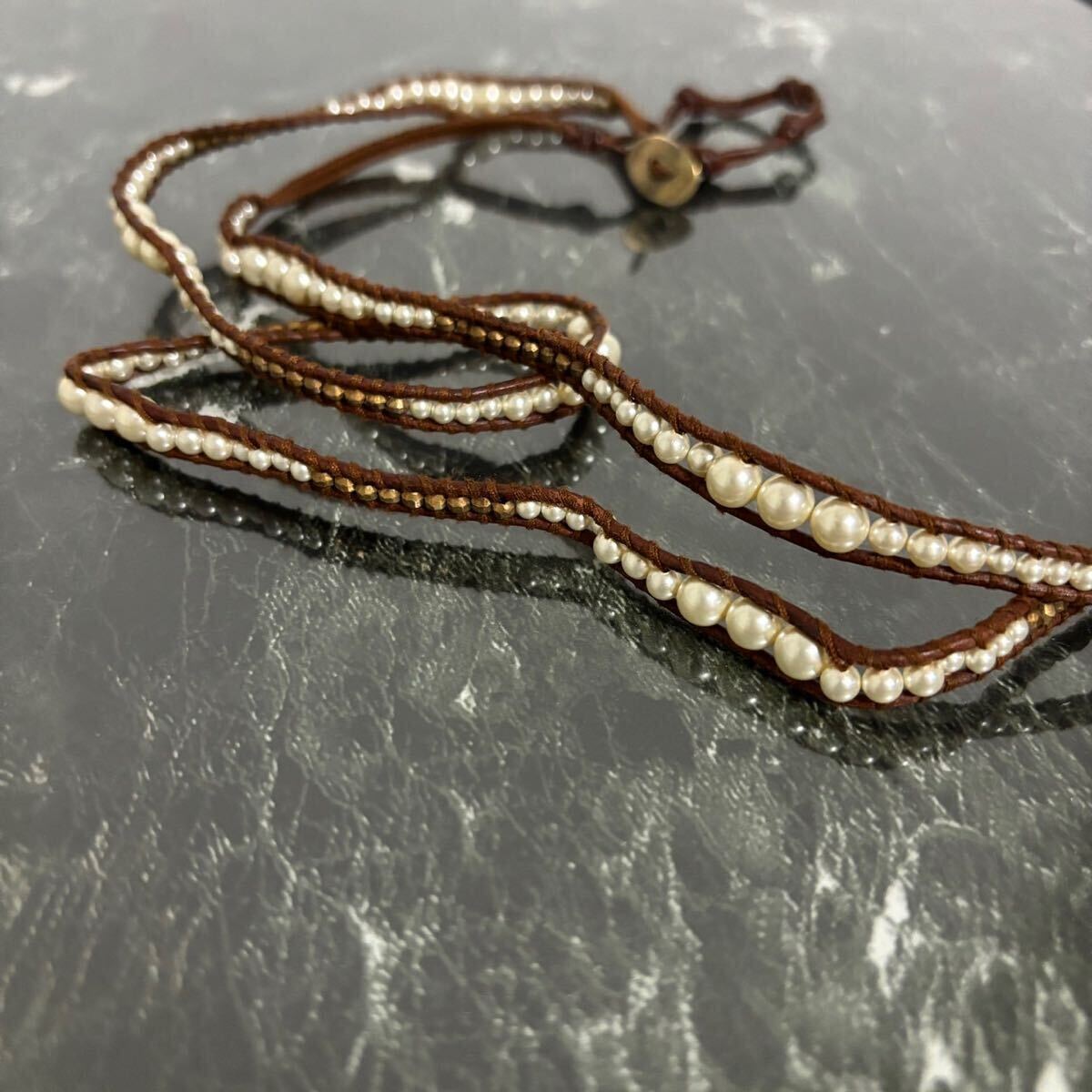 CHAN LUU チャンルー ネックレス ブレスレット パール 革紐 CHAN LUU チャンルー ネックレス ブレスレット パール 革紐