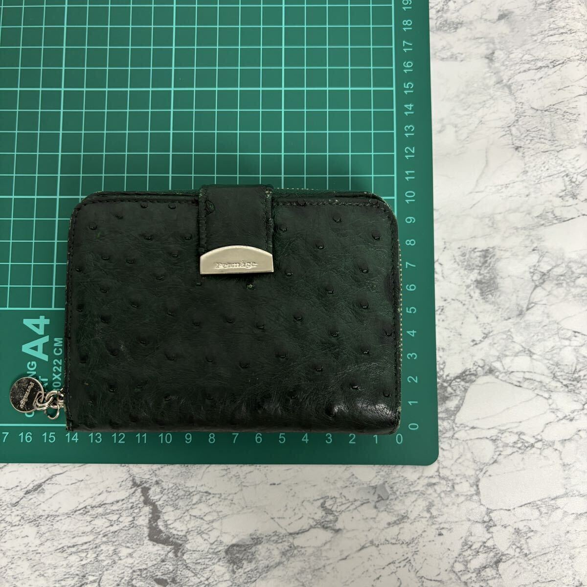 permage オーストリッチ 本革 コンパクト財布 レザー財布 permage オーストリッチ 本革 コンパクト財布 レザー財布
