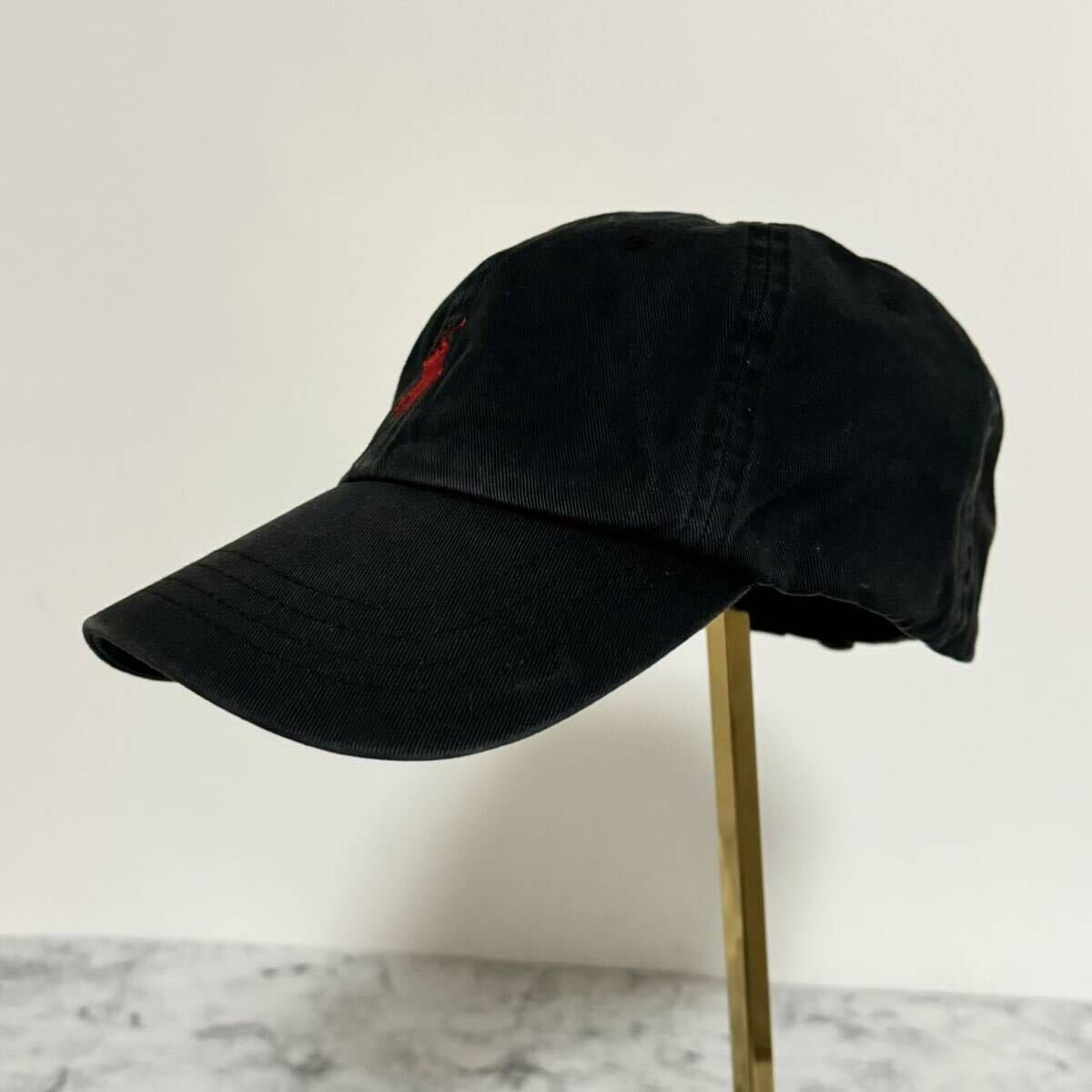 POLO RALPH LAURENラルフローレン POLO 帽子 キャップ ブラック ワンポイント 刺繍ロゴ ポニーロゴ　シンプル 6410AM_画像6