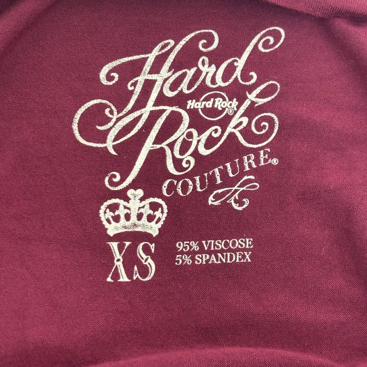 Hard Rock Cafe ハードロックカフェ レディース　Tシャツ ボルドー　ワインレッド　ロゴプリント　タイで購入　6410AM
