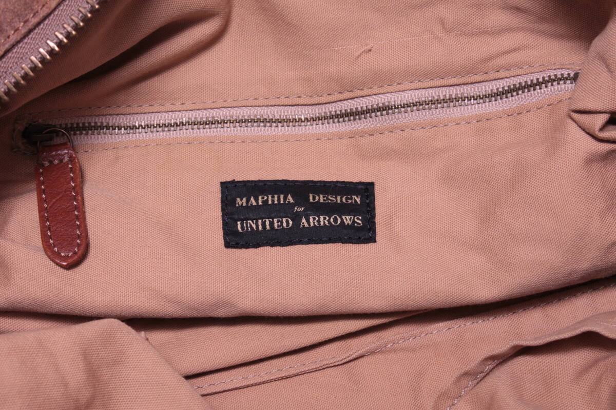 MAPHIA DESIGN×UNITED ARROWS★レザーコンビボストンバッグ／中古／軽量_画像6