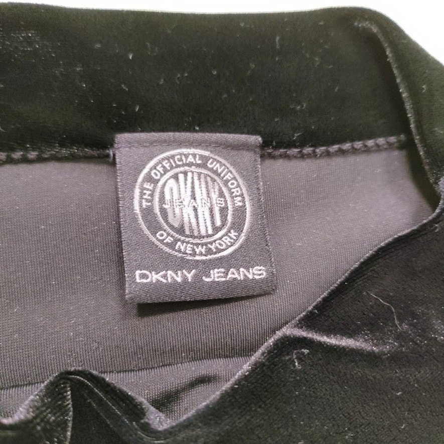 DKNY ダナキャラン ニューヨーク ベロア ワンピース ブラック 黒 サイズP ドレス シンプル 無地