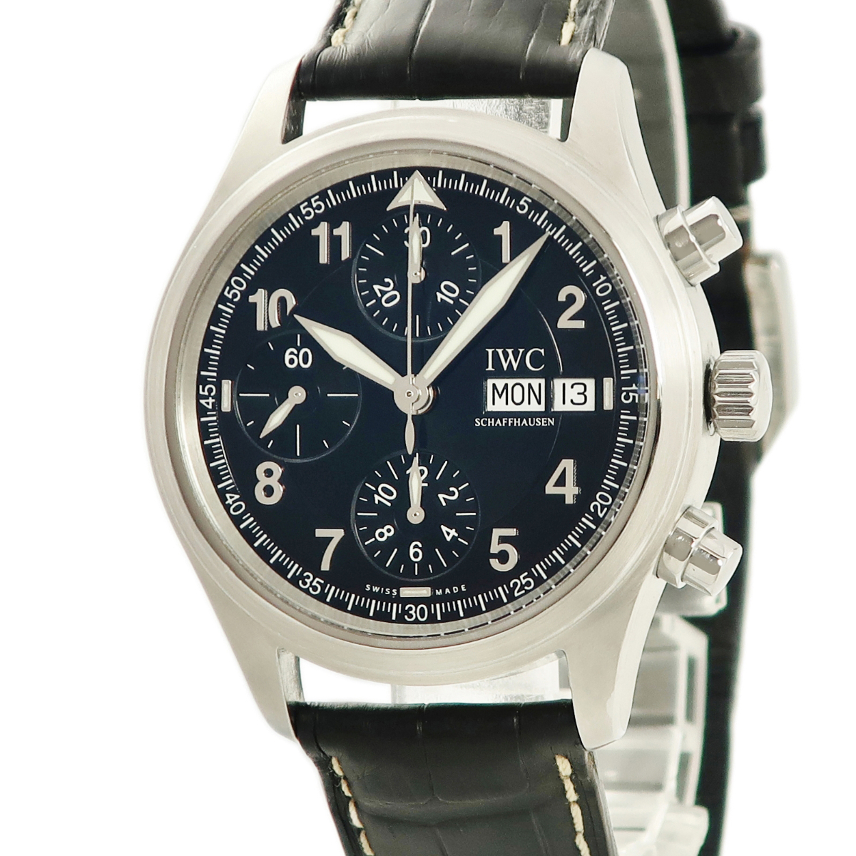 【3年保証】 IWC パイロット スピットファイアー クロノグラフ IW370613 黒 デイデイト 生産終了 自動巻き メンズ レディース 腕時計_画像1