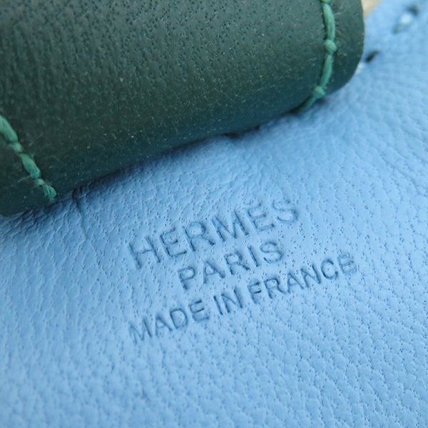  Hermes bag charm Rodeo PM blue light blue ivory green used 