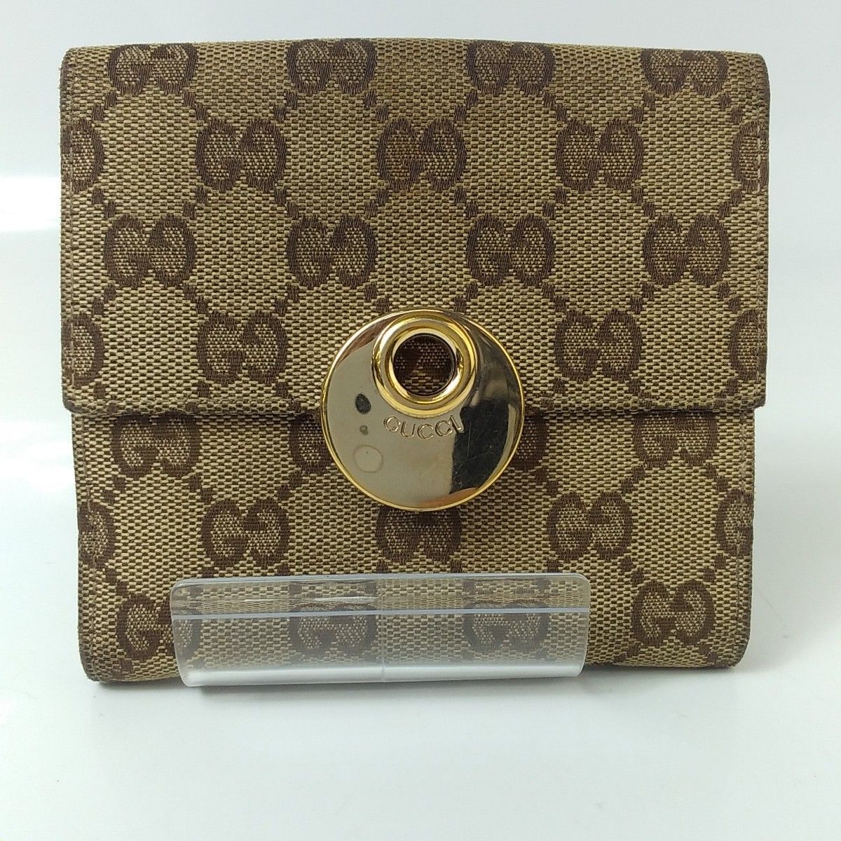 【GUCCI★B評価】二折り財布 GGキャンバス グッチ レディース 正規品 中古品