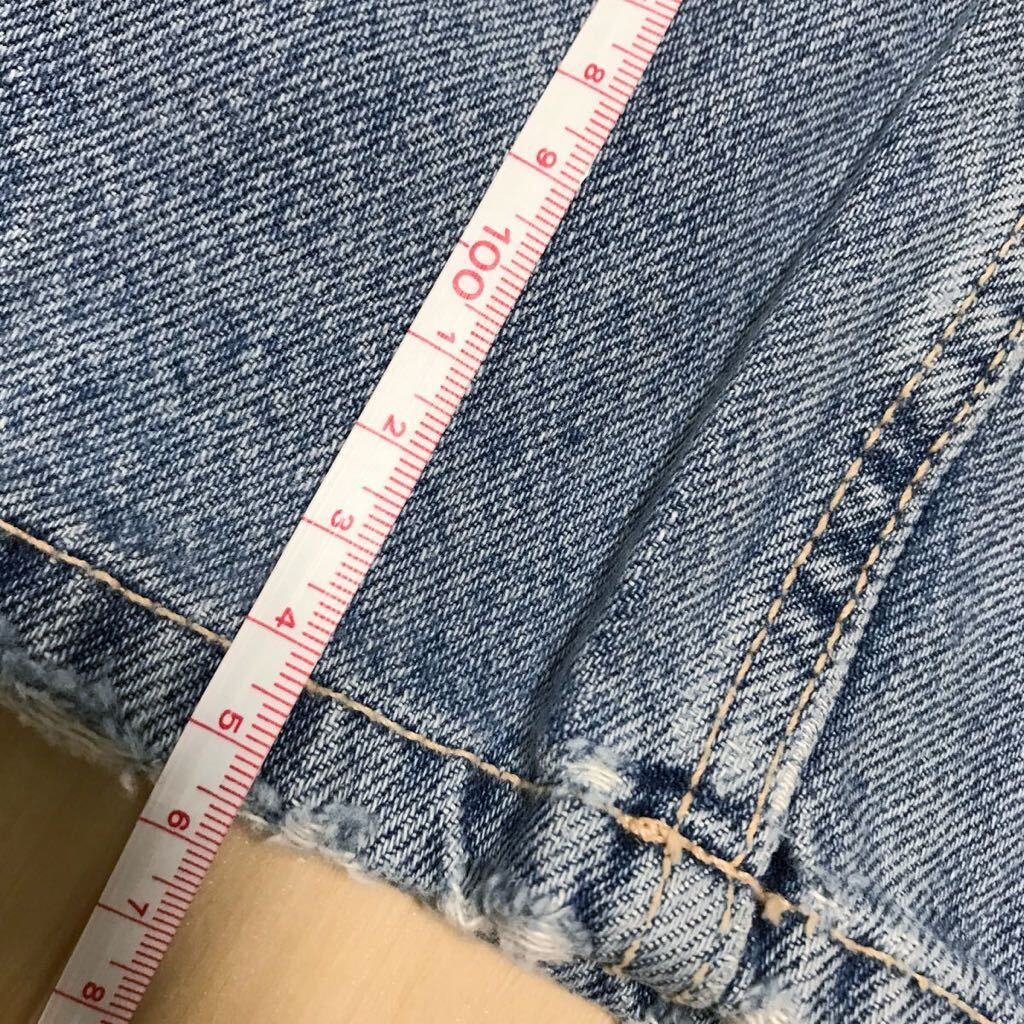 ZARA ザラ ワイド デニムパンツ size38レディース ワイドパンツ　 L サイズぐらい　ズボン　パンツ　長ズボン　ダメージ加工　a29_画像4