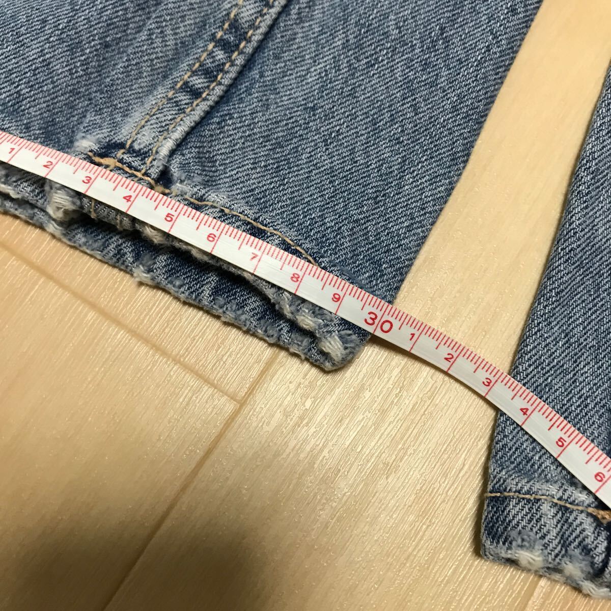 ZARA ザラ ワイド デニムパンツ size38レディース ワイドパンツ　 L サイズぐらい　ズボン　パンツ　長ズボン　ダメージ加工　a29_画像9