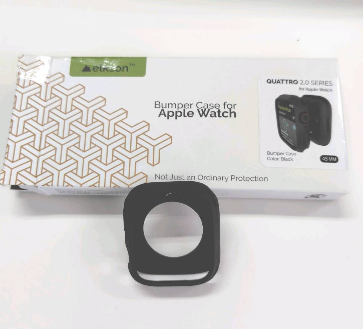 ★【在庫処分価格】elkson アップルウォッチ カバー Apple Watch 45mm 用 QUATTRO 2.0シリーズ ブラック☆C05-286a_画像1