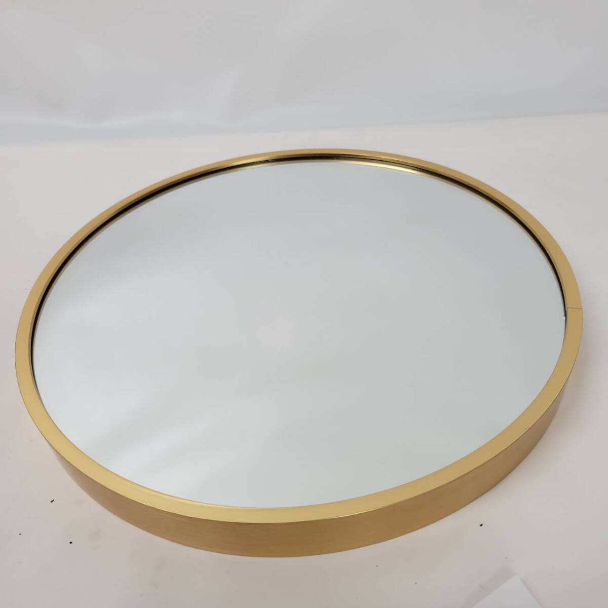 *[ stock disposal price ]Hohoemi mirror ornament mirror aluminium frame ornament mirror Gold diameter 30cm wall mirror entranceway face washing *T05-024a