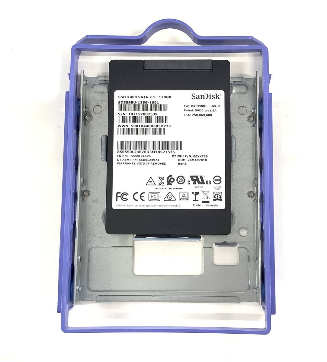 K6051540 SanDisk SATA 128GB 2.5インチ SSD 1点【中古動作品】*マウンター付き_画像1