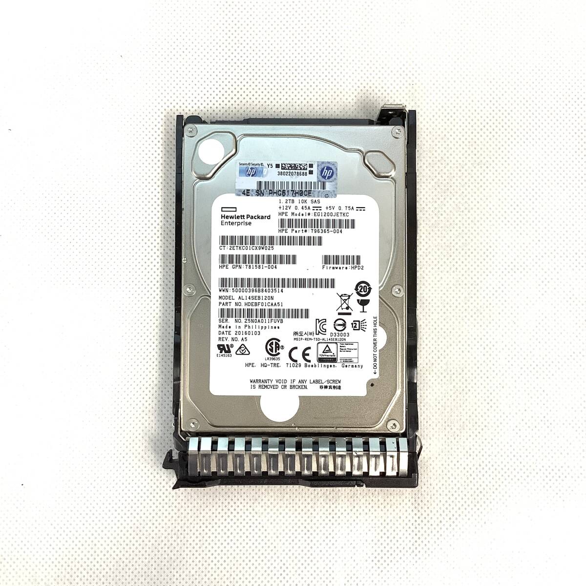 K6050162 HP 1.2TB SAS 10K 2.5 -inch G8 mounter HDD 1 point [ used operation goods ]