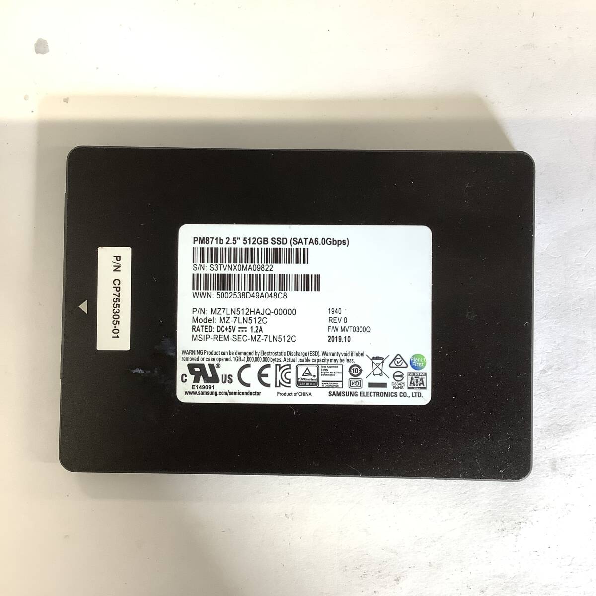 K60509169 SAMSUNG SATA 512GB 2.5インチ SSD 1点【中古動作品】の画像1