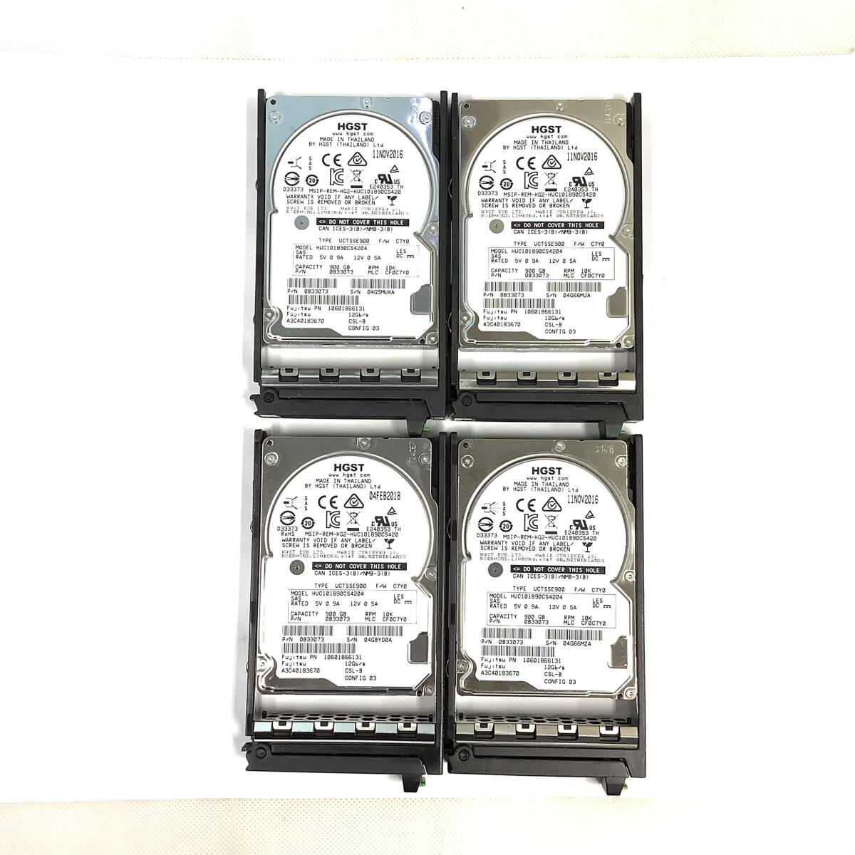 K6051363 HGST 900GB SAS 10K 2.5インチ HDD 4点【中古動作品】_画像1