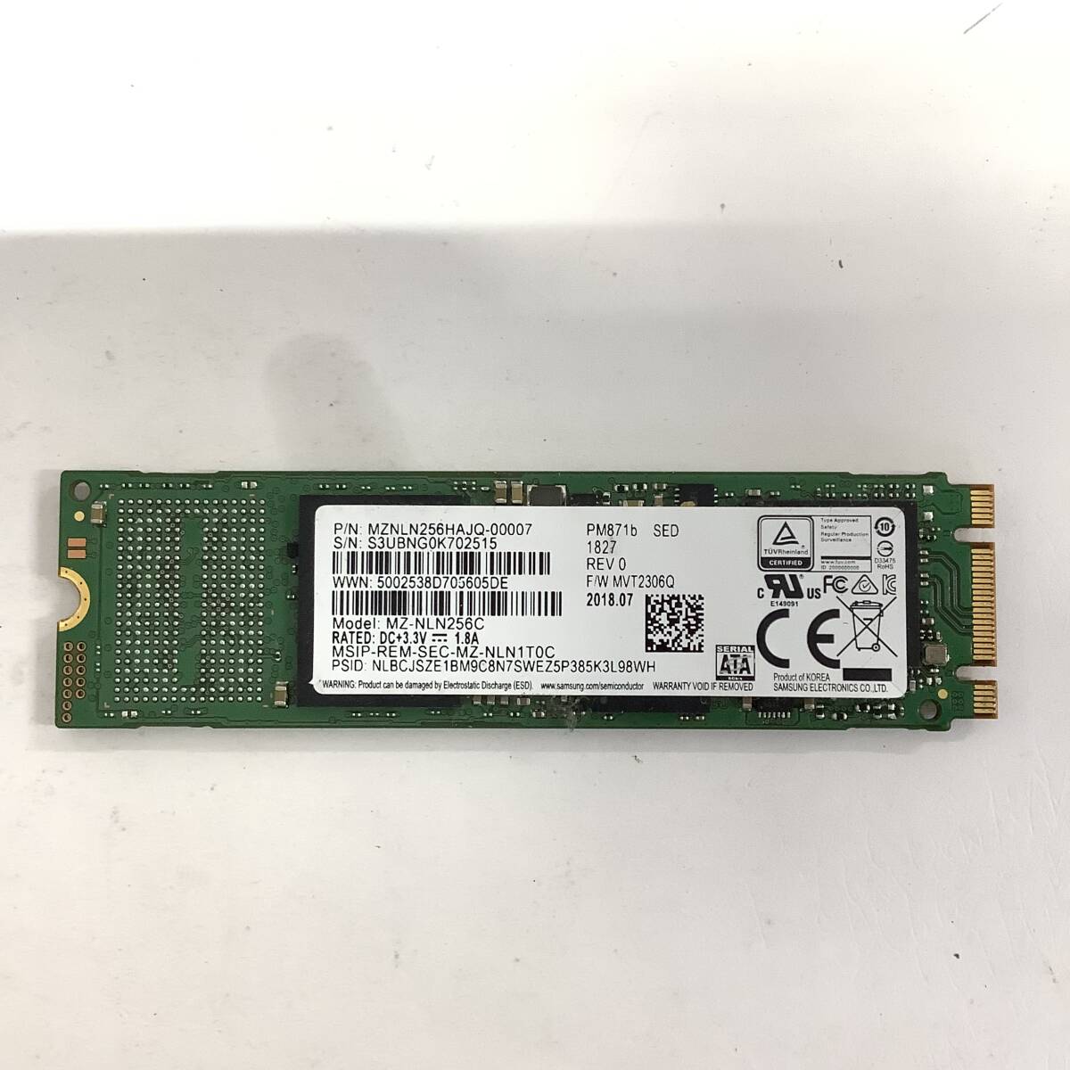 K60513164 SAMSUNG SATA M.2 256GB SSD 1点【中古動作品】_画像1