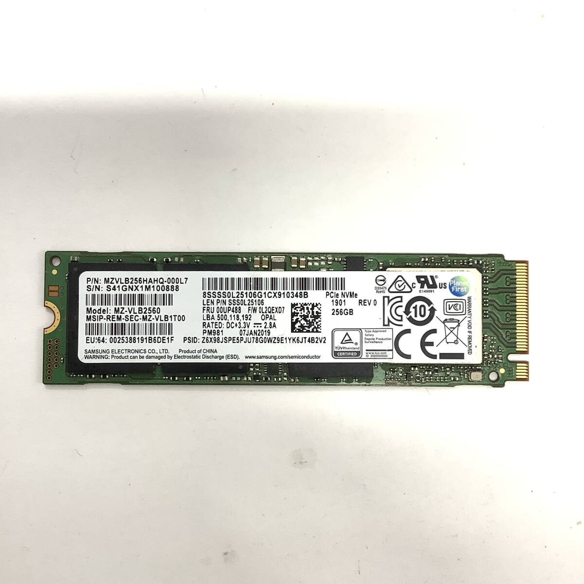 K60514152 SAMSUNG NVMe 256GB SSD 1点【中古動作品】_画像1