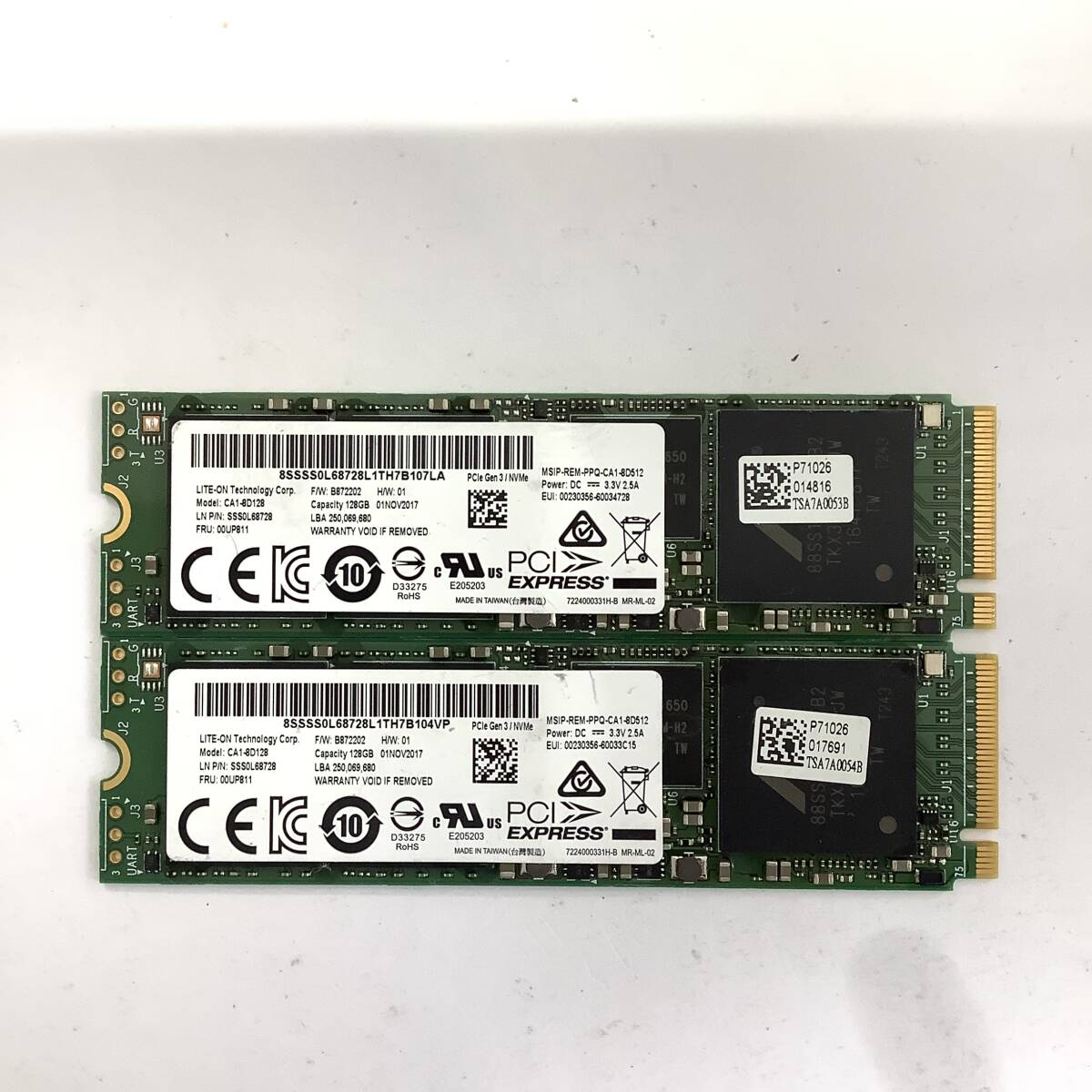 K60514156 LITEON NVMe 128GB SSD 2点【中古動作品】_画像1