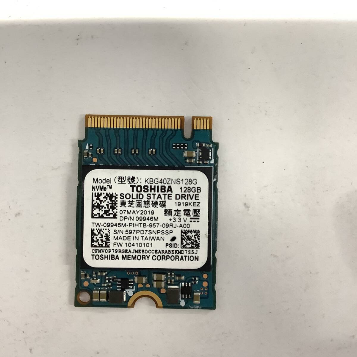 K60514166 TOSHIBA NVMe 128GB SSD 1点 【中古動作品】_画像1