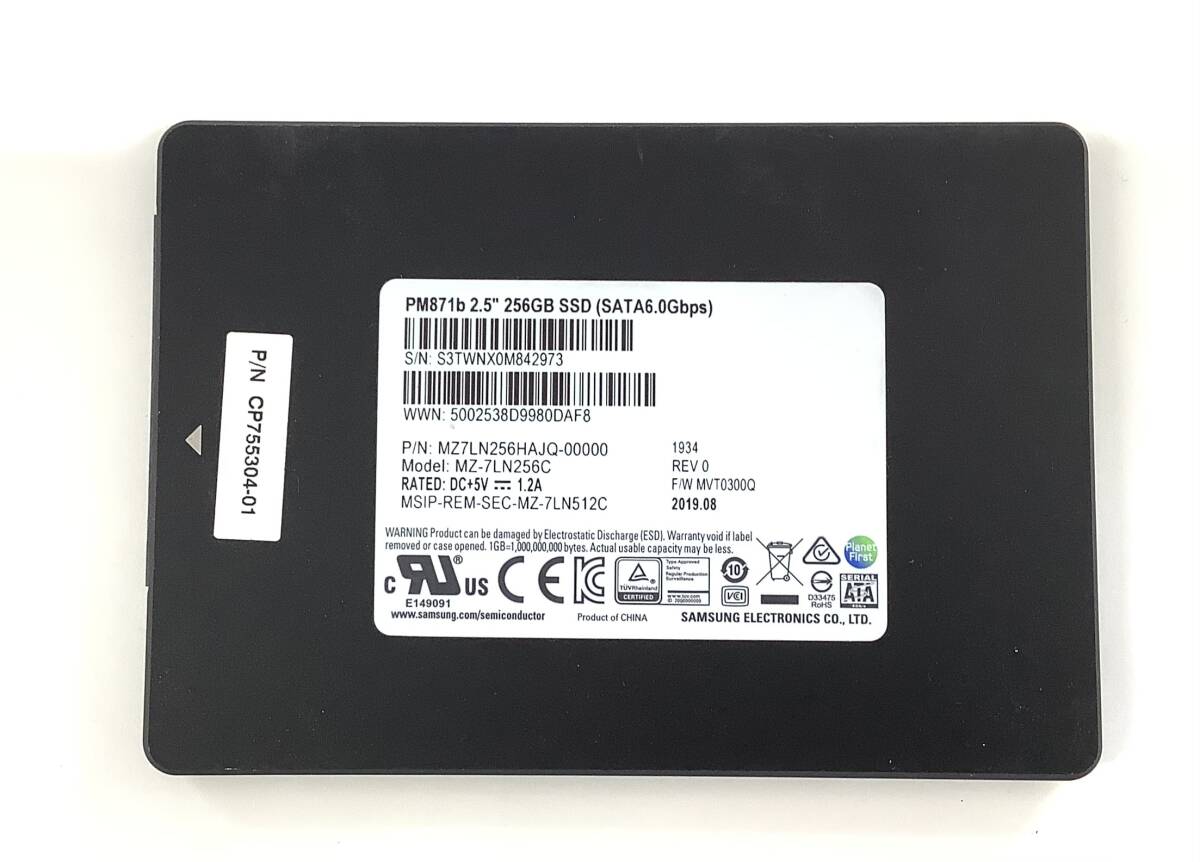 K6051533 SAMSUNG SATA 256GB 2.5インチ SSD 1点【中古動作品】_画像1