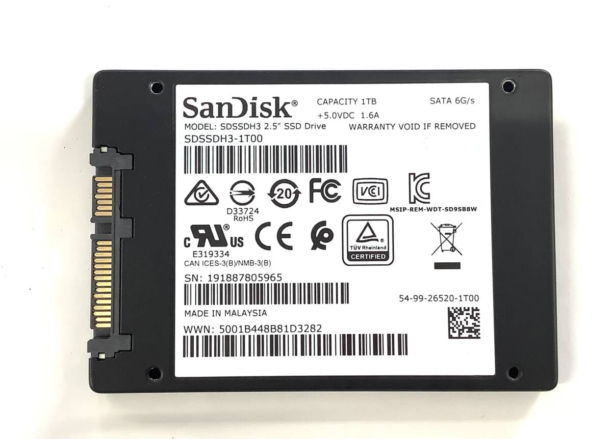 K6051542 SanDisk SATA 1TB 2.5 -inch SSD 1 point [ used operation goods ]