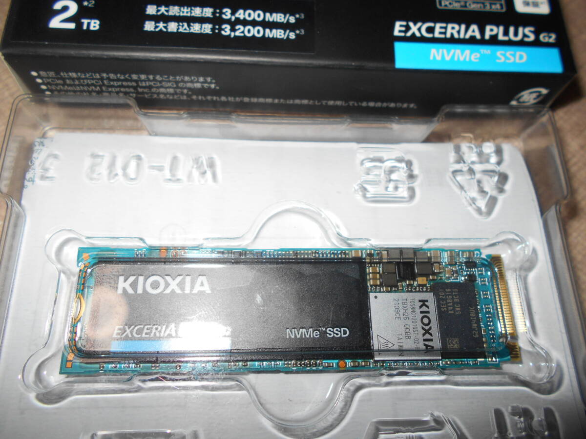 完動美品　★　キオクシア(KIOXIA) 内蔵 SSD 2TB NVMe M.2 PCIe Gen 3.0×4　★　国産 EXCERIA PLUS G2 SSD-CK2.0N3PG2/N_画像2
