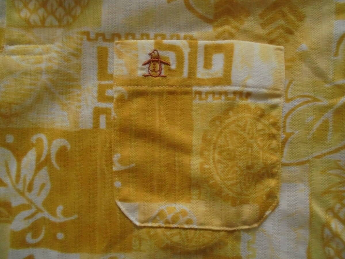  made in Japan Descente Munsingwear wear Munsingwear GRANDSLAM Golf total pattern polo-shirt with short sleeves M yellow aro is 
