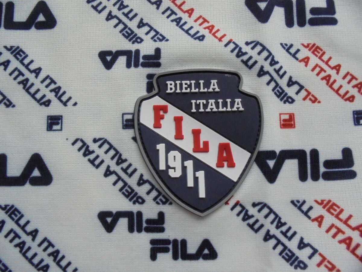 新品 FILA フィラ 450943 総柄 ストレッチ デザイン ハイネック 長袖Ｔシャツ L ホワイト ゴルフ ドライ 吸汗速乾_画像5