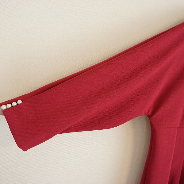 #anc ローズティアラ Rose Tiara チュニック 46 赤紫系 無地 パール バックジップ 大きいサイズ レディース [884036]_画像4