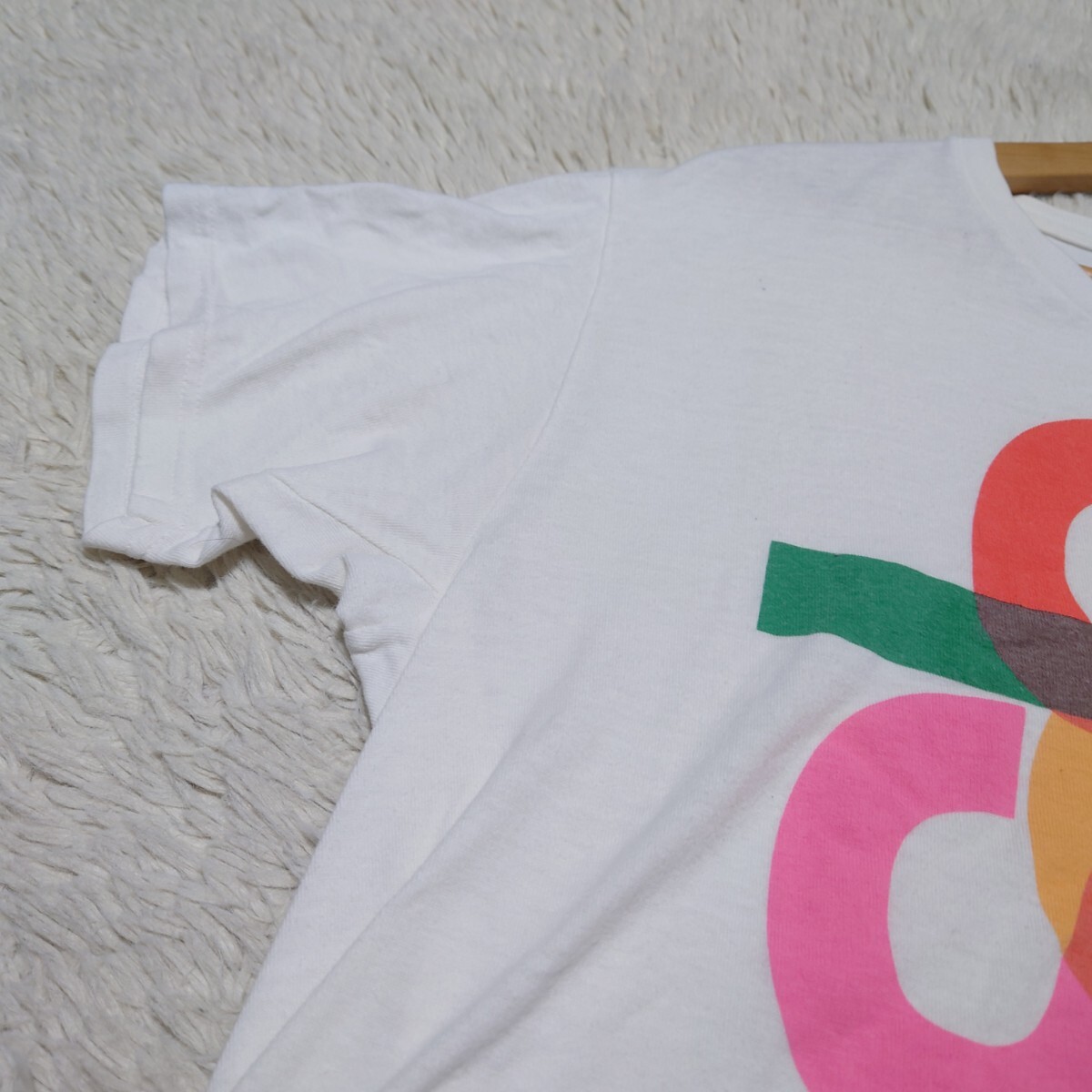 【1円〜】STUSSY 希少デザイン デカロゴ ステューシー M ホワイト メキシコ製 Tシャツ 半袖_画像5