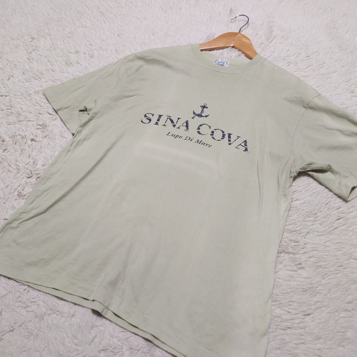 [1 jpy ~] rare L size sinakobaSINA COVA T-shirt big Logo sleeve badge 