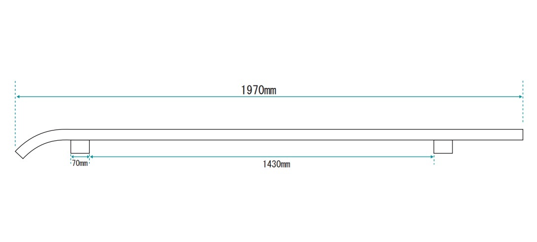 2) used for trailer steel made rail 2 pcs set total length approximately 197cm