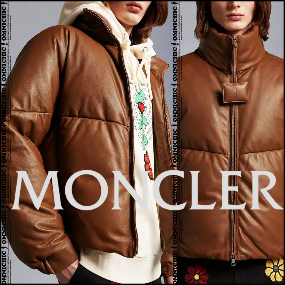 ■安心の国内正規品/新品512,600円【MONCLER GENIUS JW ANDERSON】モンクレールジーニアスGRASMOOR最高級ラムレザーダウンジャケット0/S~M