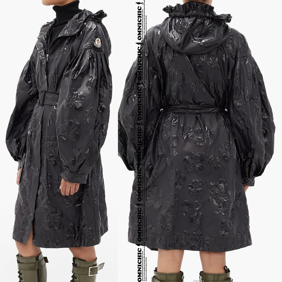 安心の国内正規品■新品229,900円【4 MONCLER SIMONE ROCHA】モンクレールジーニアスシモーネロシャ花柄フリルAライントレンチコート0/S_画像2