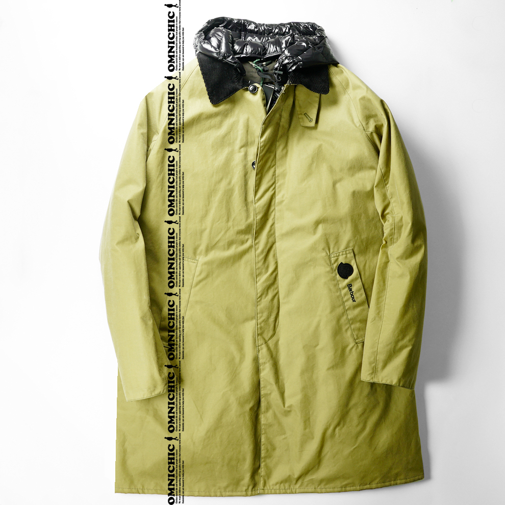 国内正規品■70周年/新品37万【MONCLER 1952 BARBOUR】モンクレールジーニアス2WAYバブアーBARRAワックスコットンロングダウンジャケットM