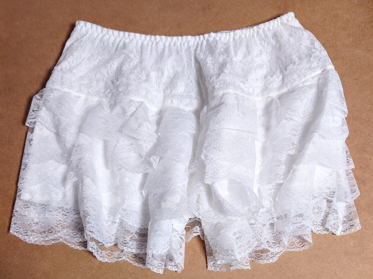  б/у * нижние штанишки белый M (L соответствует до эластичный )pechi пальто pechi брюки pechi пальто часть . женский одежда оборка модель видеть . хлеб анонимность 
