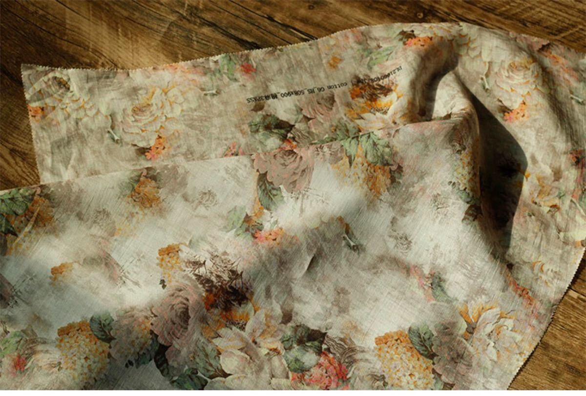 生地 麻リネン苧麻素敵花柄DIYバンド メイド 柔らかい性いい 1.5Mの画像2