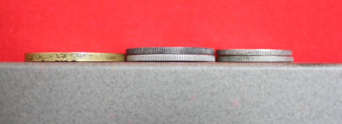 コイン　50フラン 1951年/1フラン ２枚1960、1964年/ ギリシャ　1ドラクマ　２枚1962、1970年　中古_画像6