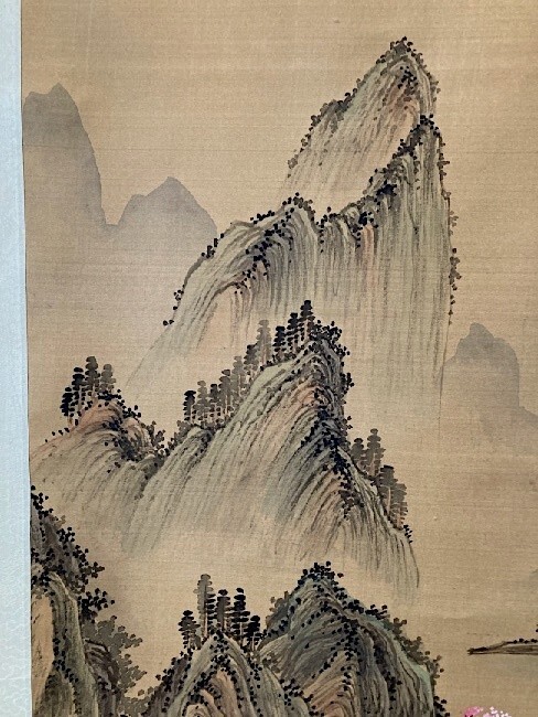 【模写】【中国掛軸】倉山「水墨山水図」絹本　山水中堂 検)南画/文人画 南宋画 墨蹟/書画/掛け軸/中国/花鳥/仏画/風景/_画像5