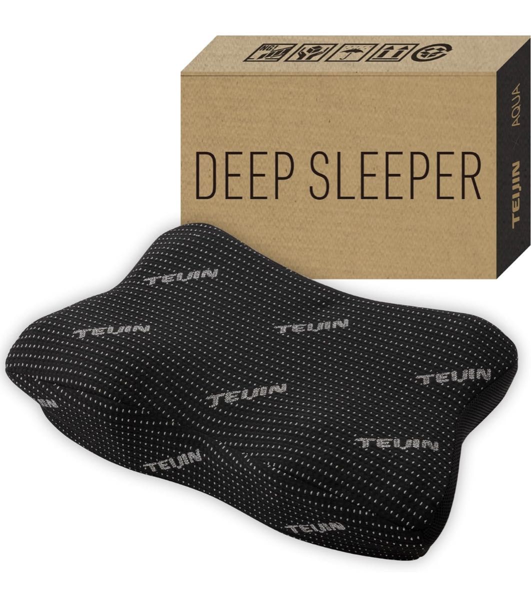 AQUA (アクア) TEIJIN 清潔 快適 プレミアム DEEP SLEEPER 快眠 まくら ３層構造 カスタム ブラック