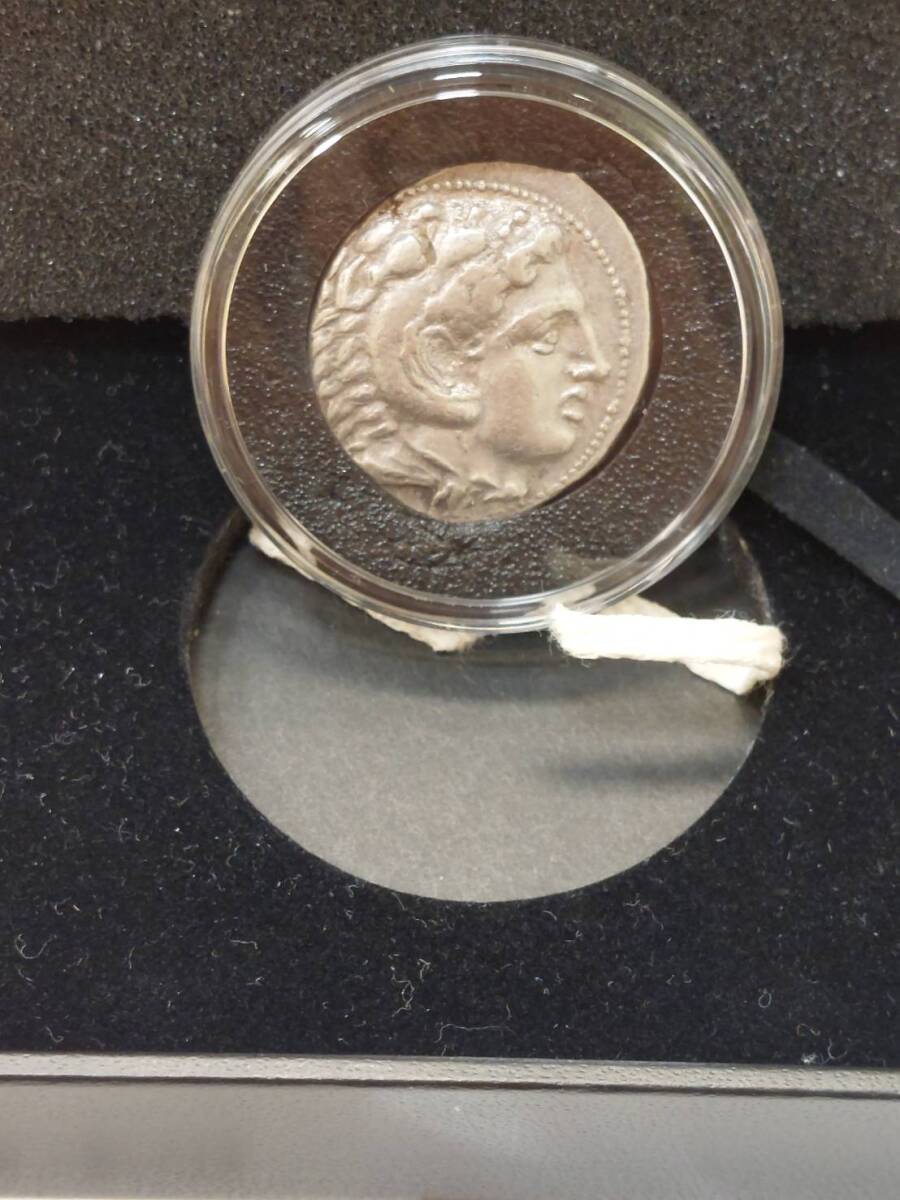 [RSA-3236] 1 иен старт серебряная монета старый плата Греция монета Alexander великий старый плата makedonia Tetra гонг медведь серебряная монета коробка есть б/у товар товары долгосрочного хранения 