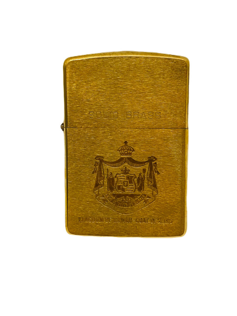 【喫煙具】＊未使用＊ZIPPO ジッポ SOLID BRASS ソリッドブラス 1932 1990 ダブルイヤー KINGDOM OF HAWAII COAT OF ARMS ハワイ 真鍮 USAの画像2