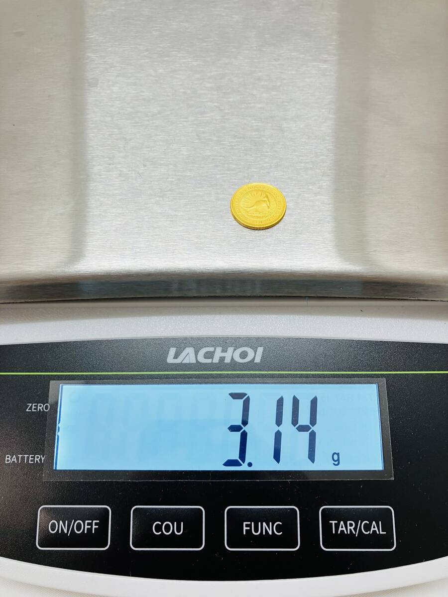 【金高騰中】＊ケース付き＊K24 純金 オーストラリア ナゲット 金貨 カンガルー金貨 1/10oz 約3.14g 1991年 エリザベス2世 999.9 Gold Coin_画像10