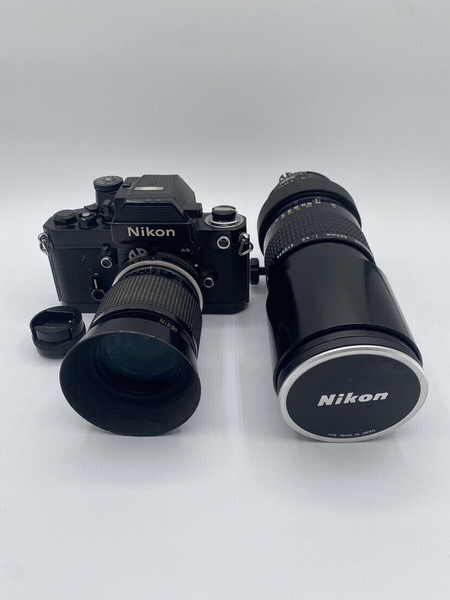 1円〜Nikon ニコン F2 フォトミック ブラック フィルム一眼レフカメラ 望遠レンズ・ケース付き 【動作未確認】の画像1