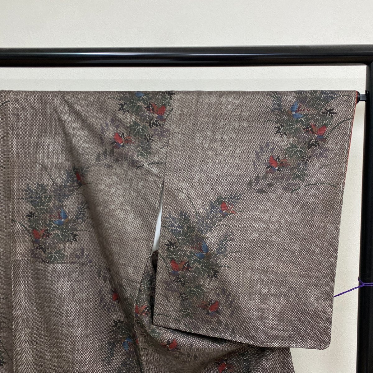 着物月花　一元式　５マルキ　品のある花　本場大島紬　未使用品　正絹　伝統工芸品　ki1586_画像4
