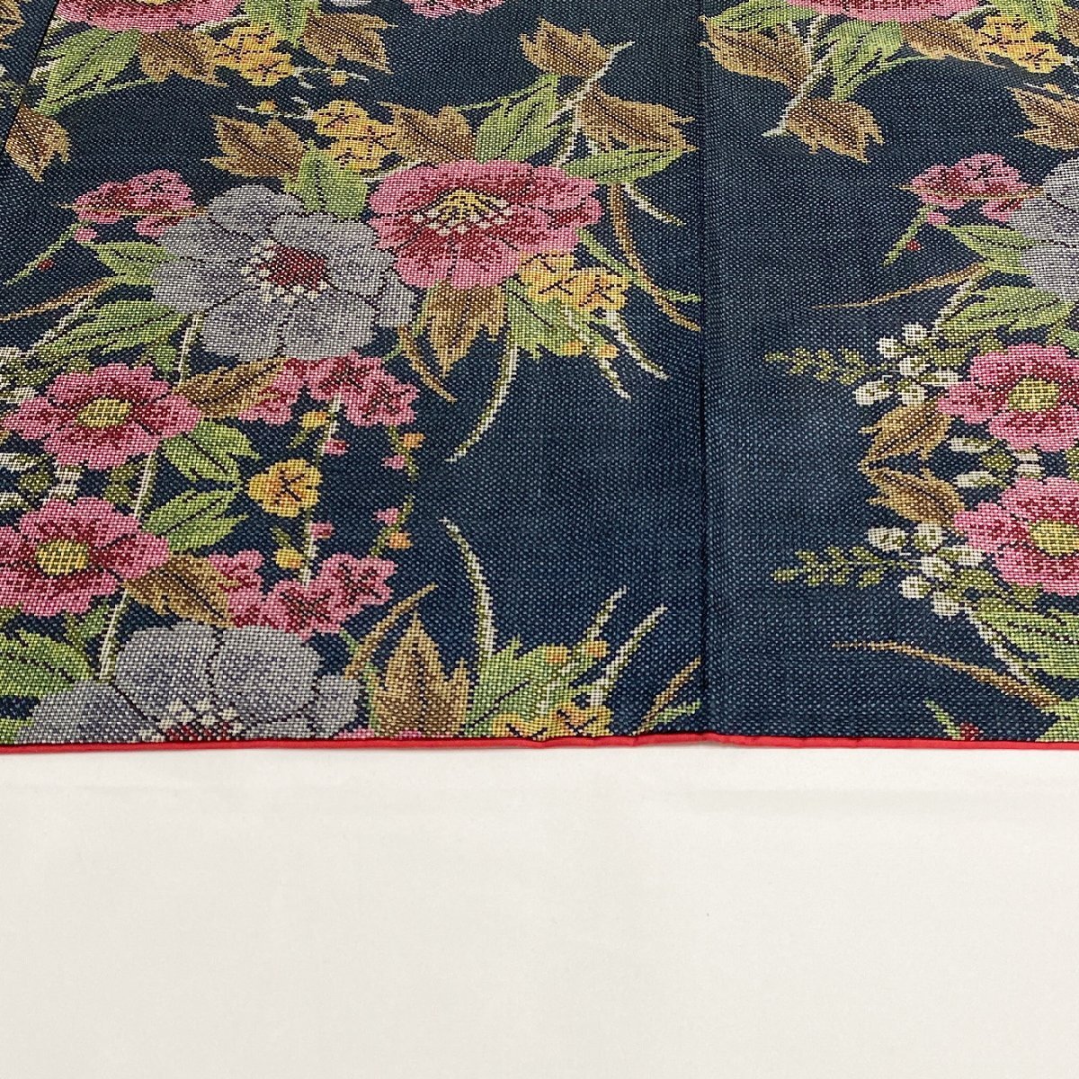 着物月花　一元式　7マルキ　可憐な花　本場大島紬　正絹　伝統工芸品　ki1620_画像8