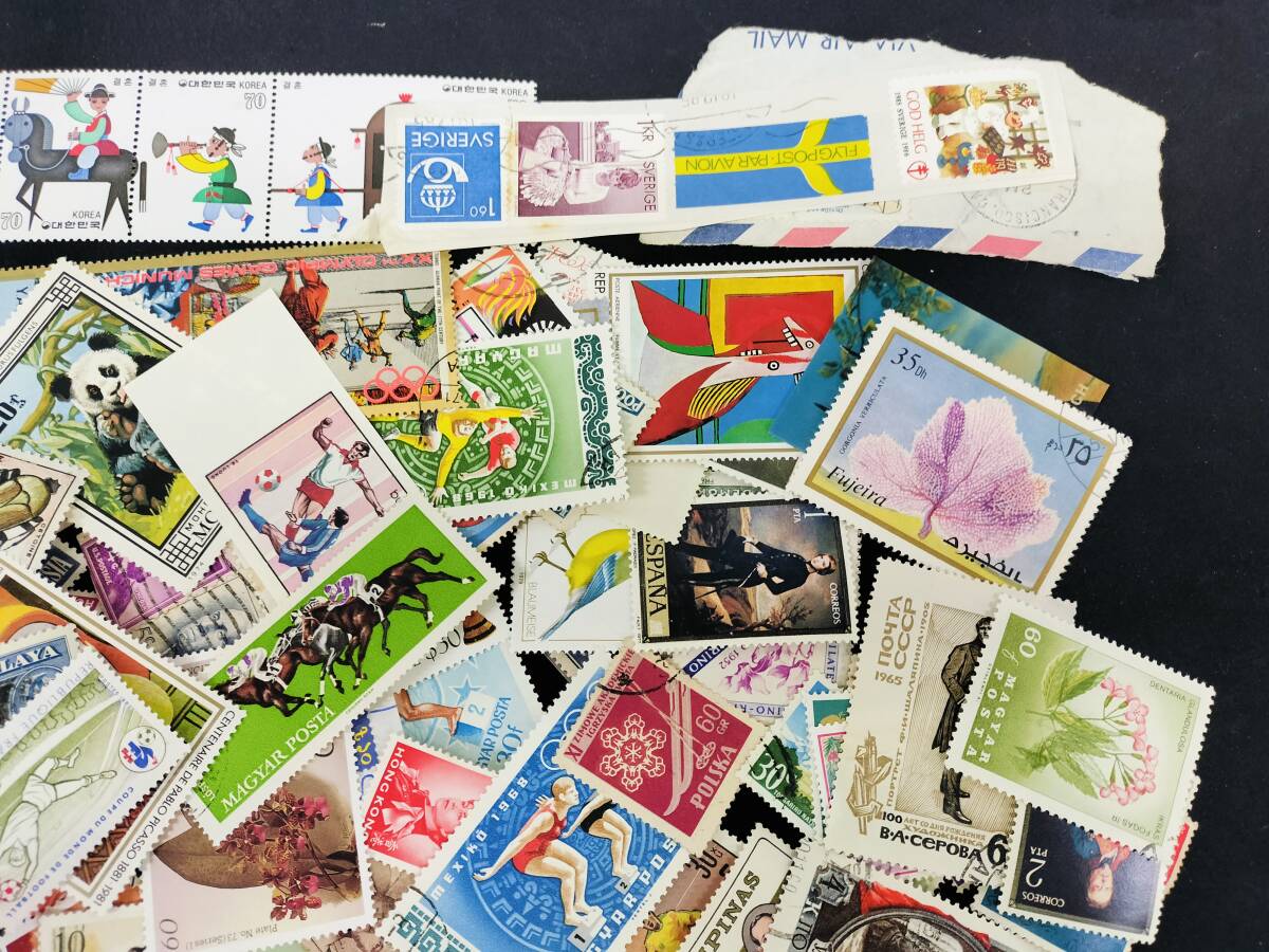 【K21】海外切手まとめ売り 花 植物 猫 動物 文化 建造物 乗り物 車 スポーツ 郵便切手 記念切手 バラ 外国 海外 切手の画像3