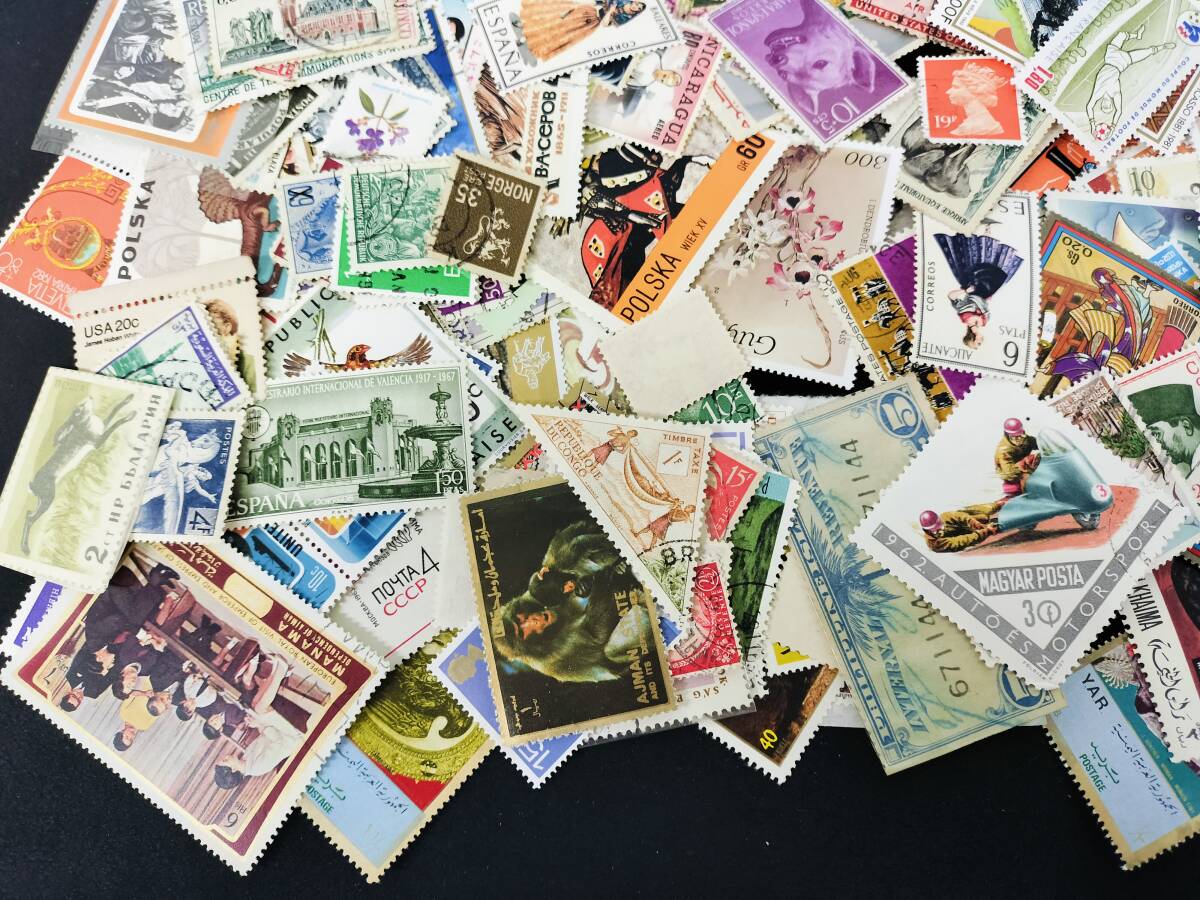 【K21】海外切手まとめ売り 花 植物 猫 動物 文化 建造物 乗り物 車 スポーツ 郵便切手 記念切手 バラ 外国 海外 切手の画像5