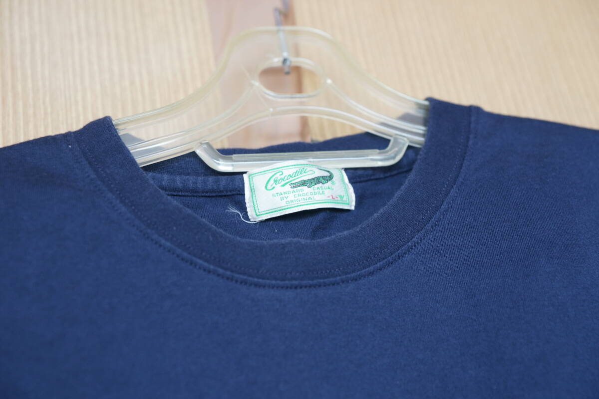 H-028 Tシャツ　半袖　ネイビー　ブランド品「ラコステ」　サイズL　１枚　　_画像3