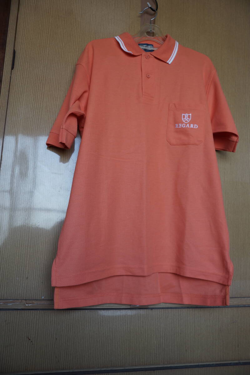 H-033 ポロシャツ　半袖　オレンジ　「REGARD CARESSANT]　サイズL　１枚　　_画像1